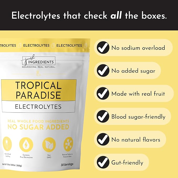 Tropical Paradise Electrolytes ??30-Serving Hydration Drink Mix with Coconut Water & Trace Minerals
