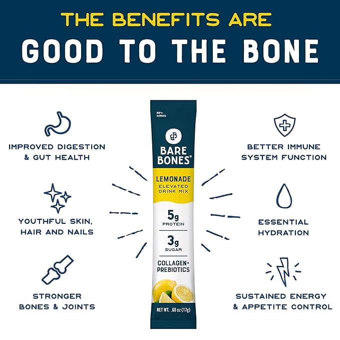 Bare Bones Lemonade Elevated Drink Mix | Light & Flavorful | Gluten-Free & Naturally Sweetened |