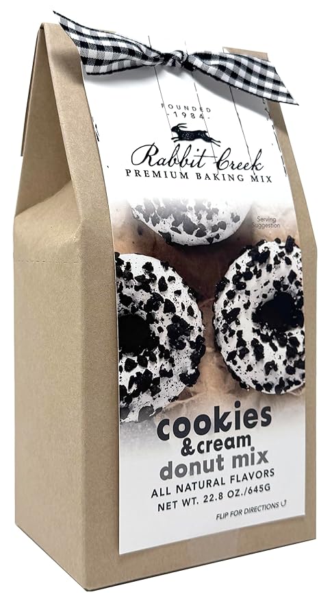 Rabbit Creek Cookies and Cream Donuts Mix ??With Vanilla Icing Glaze and Crushed Cookies Included