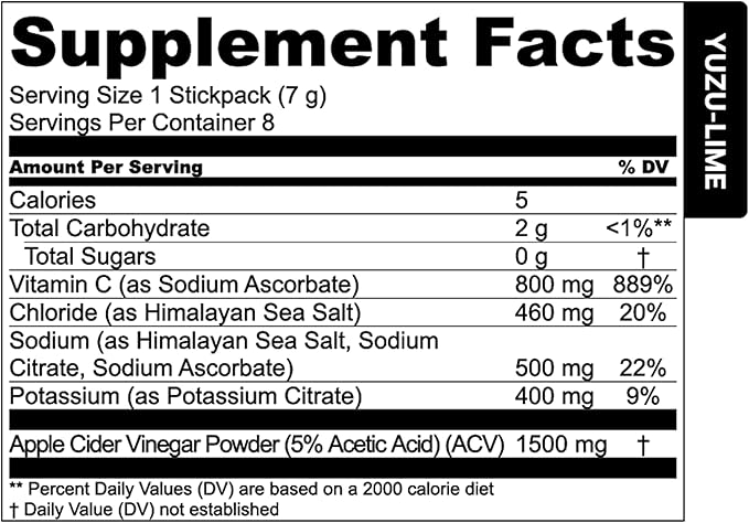 Essential Elements Hydration Packets - Yuzu Lime Pack - Sugar Free Electrolytes Powder Packets - 25
