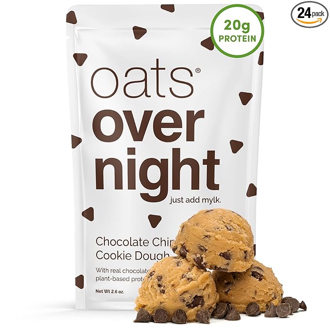 Oats Overnight - Chocolate Chip Cookie Dough - Vegan, 20g Protein, High Fiber Breakfast Shake