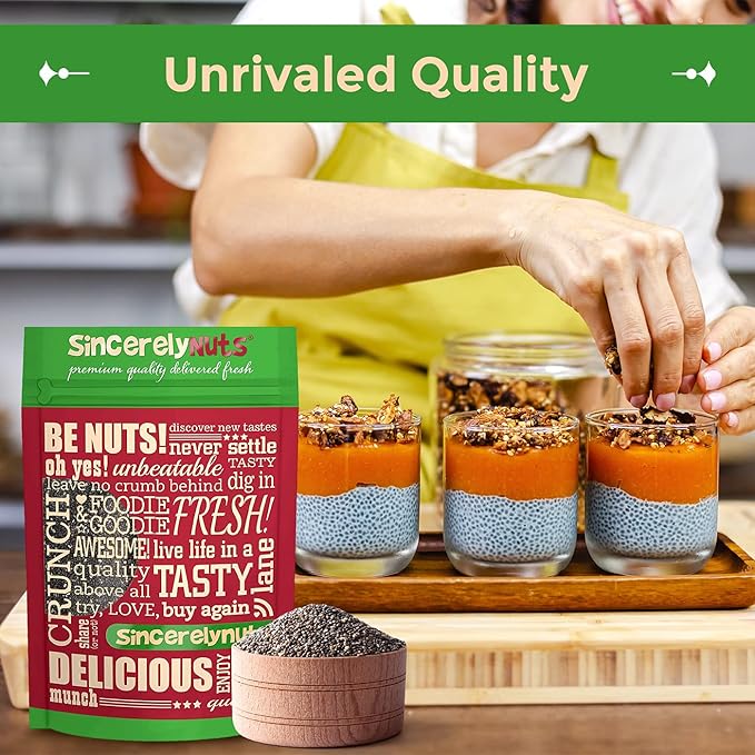 Sincerely Nuts Black Chia Seeds - Natural Superfood | Raw, Gluten-Free, Vegan & Kosher | Healthy