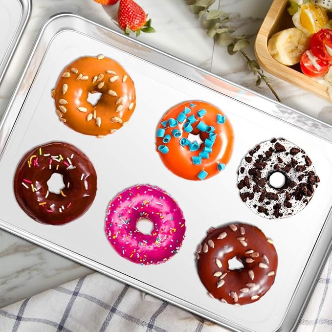 Baking Sheet, Yododo Stainless Steel Baking Pans Tray Cookie Sheet Toaster Oven Tray Pan Cookie