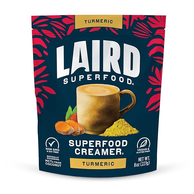 Laird Superfood Non-Dairy Original Superfood Turmeric Coconut Powder Coffee Creamer, Gluten Free
