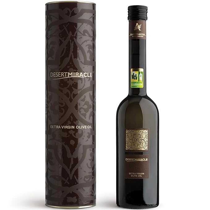 Olive Oil Gift Box of DESERTMIRACLE Cold Pressed Polyphenol Rich Moroccan Olive Oil, Extra Virgin