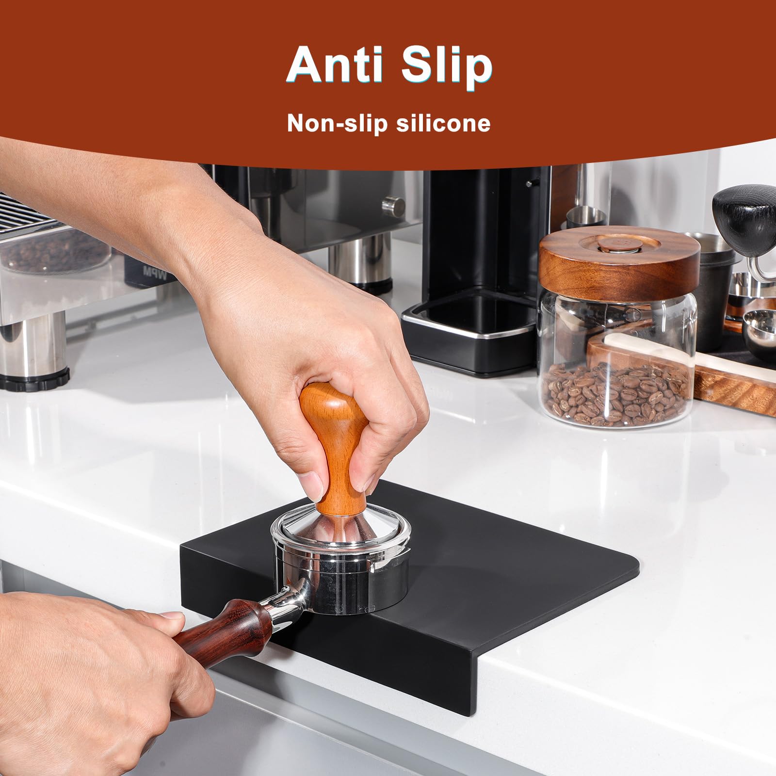 Espresso Tamping Mat Coffee Tamper - Food Grade Silicone Tamping Mat as Espresso Machine