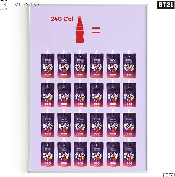 EVERYDAZE BT21 Essential C?셲 Konjac Jelly | Lychee | Vegan Collagen Peptides and Vitamin C | Gluten