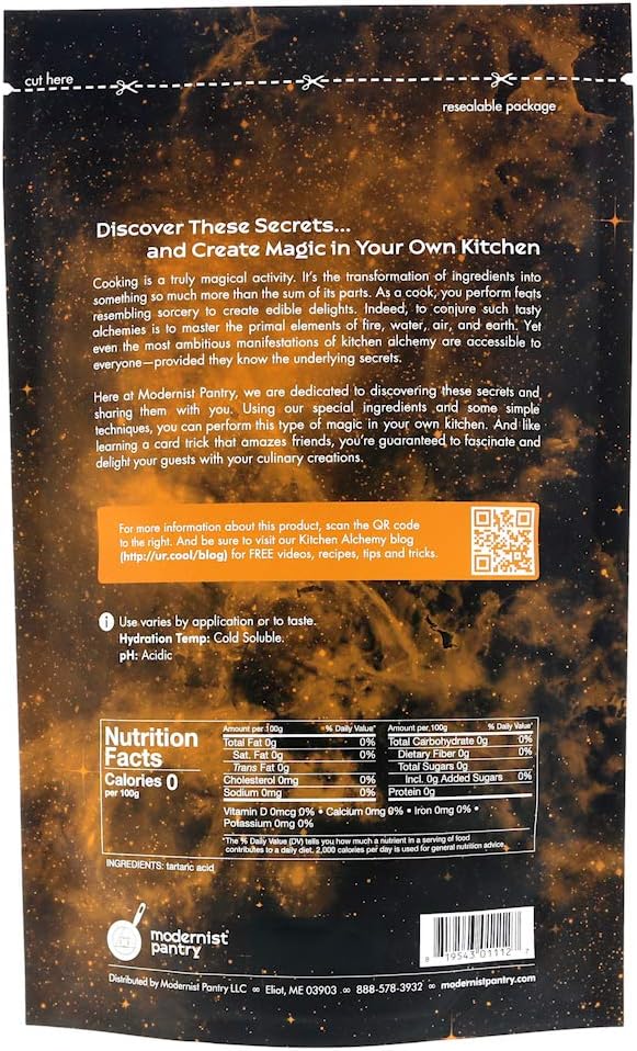 Pure Tartaric Acid ⊘ Non-GMO Gluten-Free Vegan OU Kosher Certified - 400g/14oz