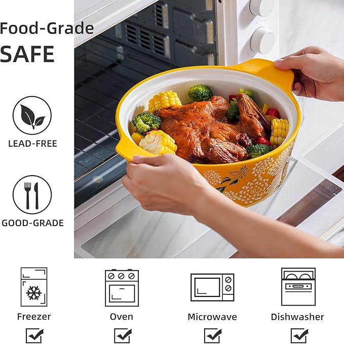Wisenvoy Casserole Dish With Lid - Ceramic Baking Dishes For Oven