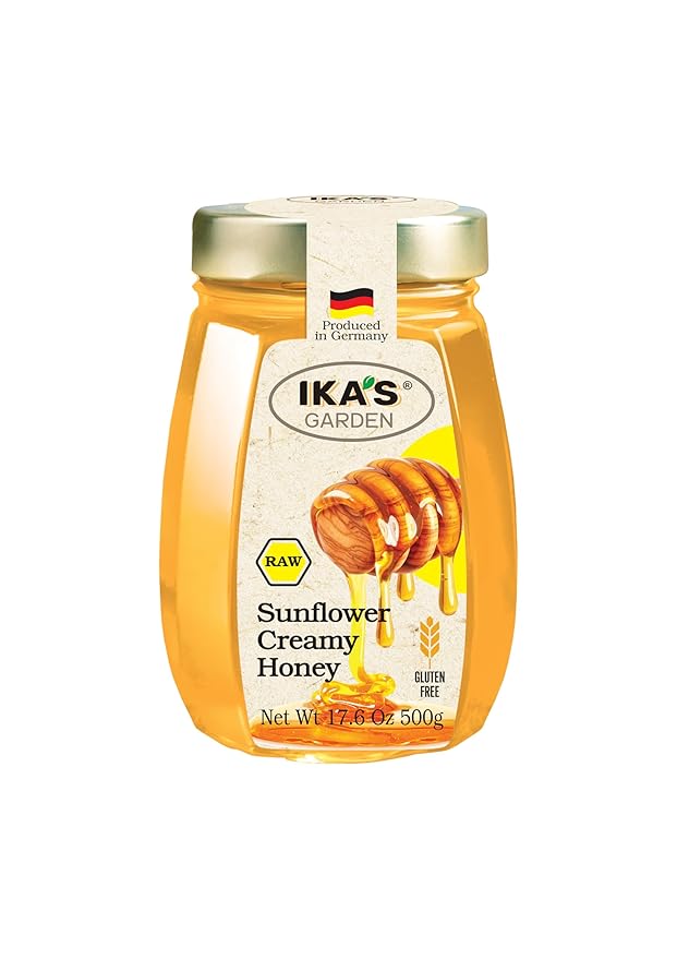 Ika's Garden Raw Sunflower Creamy Honey - 100% Pure, Unfiltered, Gluten-Free – Product of Germany
