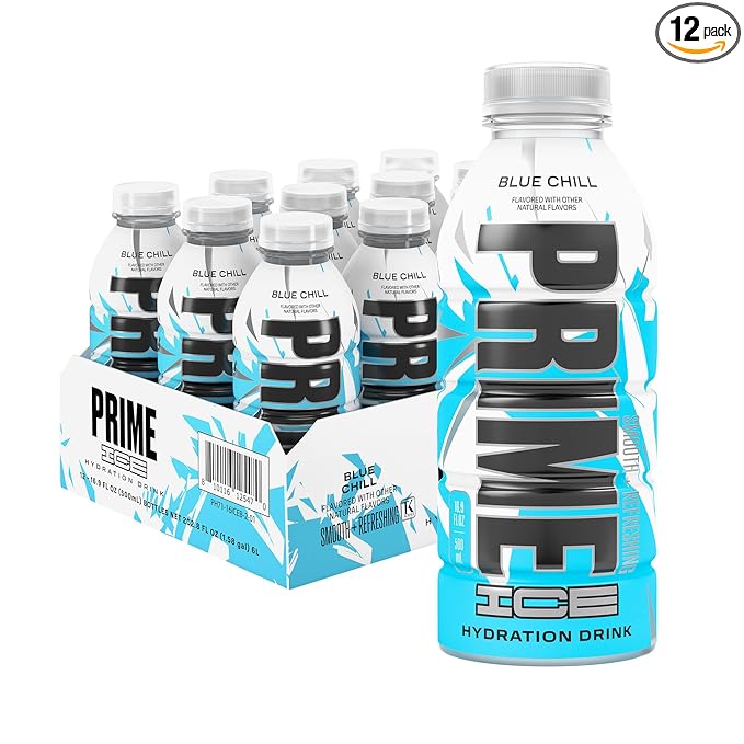 PRIME Hydration ICE BLUE CHILL, Sports Drinks, Electrolyte Enhanced for Ultimate Hydration, 250mg