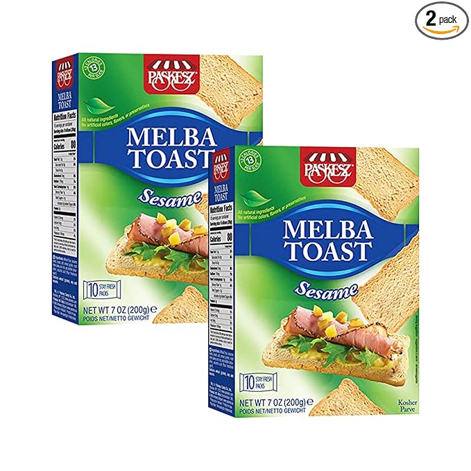 Only Kosher Candy Melba Toast Flatbread Crackers Classic Sesame Kosher Parve with No Artificial