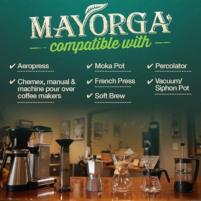 Mayorga Organic Coffee 2lb Mayan Blend - Medium Roast Whole Bean Coffee Specialty Grade, 100%
