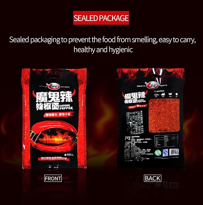 Bailinhou Chinese sichuan Devilishly hot red Chili Powder 35.27oz/1000g, Devil Spicy Extra Spice