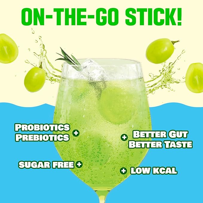 TEAZEN Shine Muscat Kombucha Tea, Electrolyte Powder & Hydration Drink Mix, Sugar Free, Live