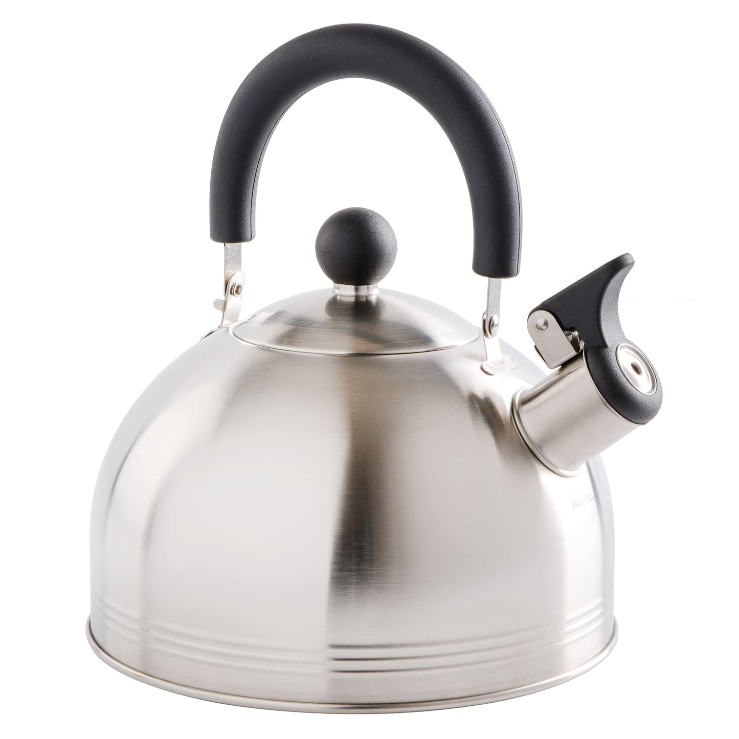 Mr. Coffee Carterton Stainless Steel Whistling Tea Kettle – 1.5-Quart Capacity, Mirror Polish