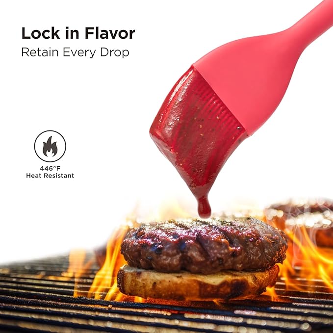Kitchen Mama WaltzGrip Platinum Silicone Basting Pastry Brush: Set of 2 Heat-Resistant Brushes
