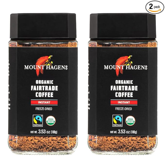 Mount Hagen 3.53oz Organic Freeze Dried Instant Coffee - 2 pack | Eco-friendly Coffee Made From