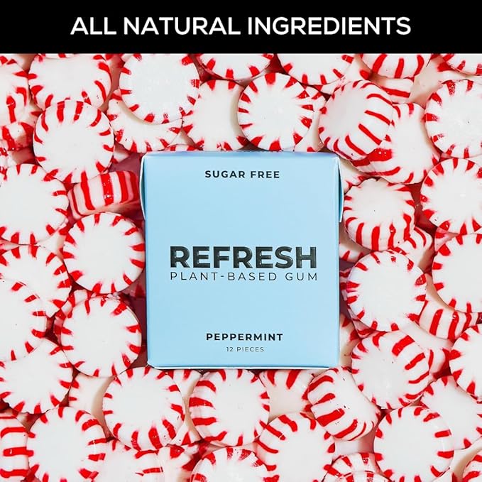 Refresh Gum, Xylitol, Natural, Sugar Free, Long Lasting, Plastic Free, Natural Flavors & Organic