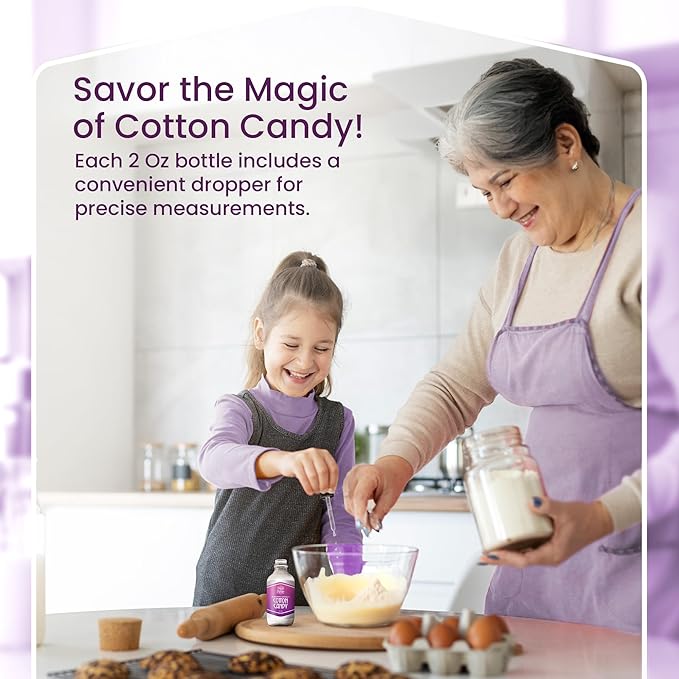 Palm and Plenty Cotton Candy Extract - Flavoring for Candy, Baking, and Drinks - Food-Grade Oil for