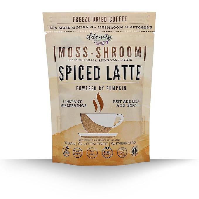 Elderwise Organics Coffee Spiced Latte | Powered by Pumpkin & Mushrooms | Sea Moss, Chaga, Lion's