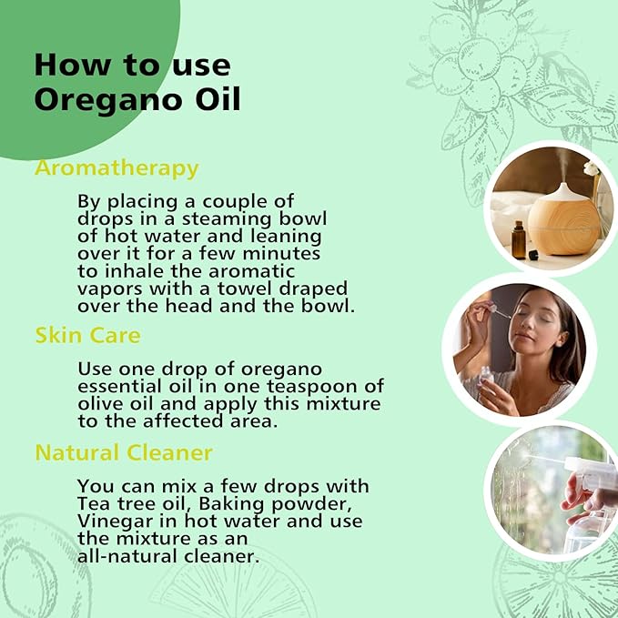 Oregano Essential Oil 1 Oz - 100% Pure & Natural Oregano Oil for Skin, Diffuser, Massage &