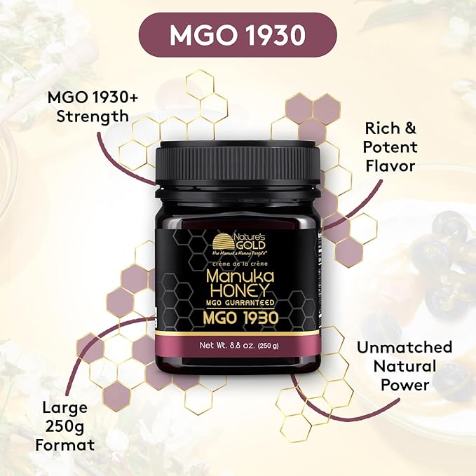 Nature’s Gold Raw Manuka Honey, Certified High MGO | Authentic MGO, 100% Pure Genuine Traceable