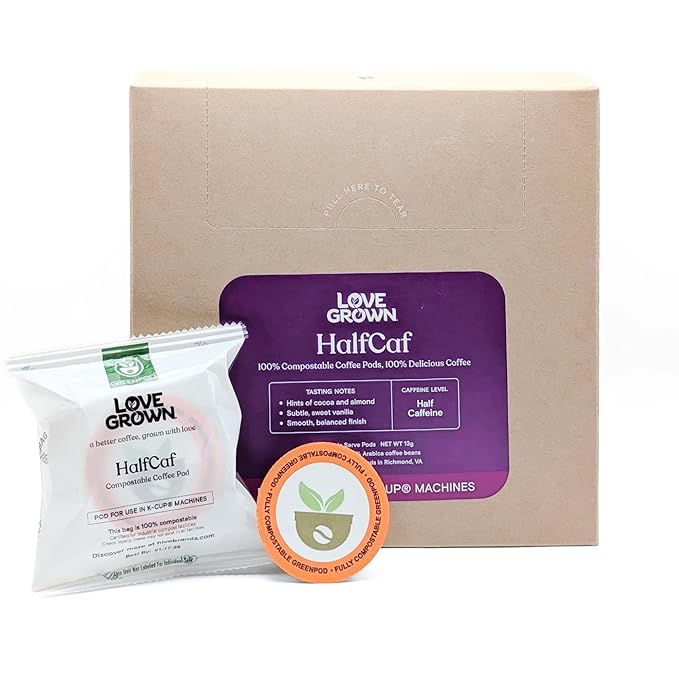 Love Grown Compostable Coffee Pods - Compatible with Single-Serve Brewing Machines - 100% Arabica