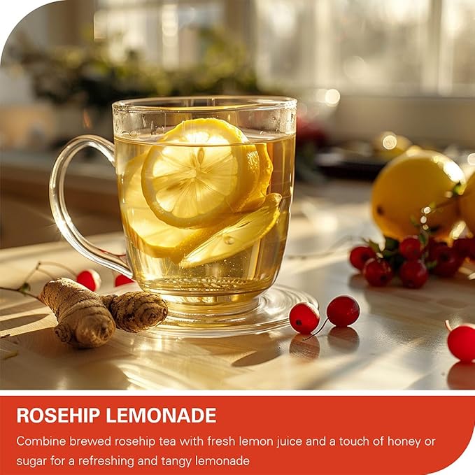 WT WEETEE Organic Rosehips Tea Bags, Made with 100% Natural & Pure Crushed Rose Hips, Natural