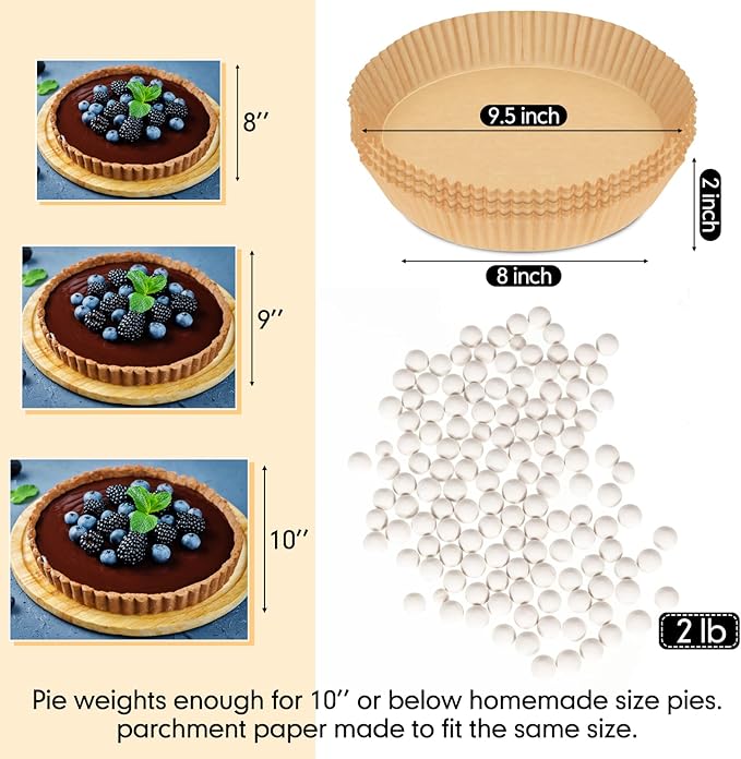 1 Pack White 2 lb Pie Weights for Baking Crust Ceramic Weights Blind Baking Beads with 50 Pcs