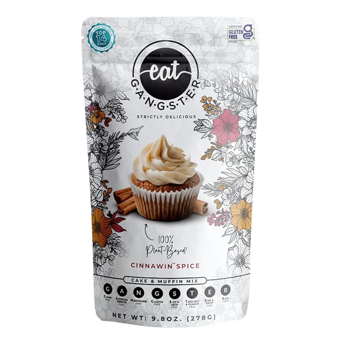 eat G.A.N.G.S.T.E.R. Cinnawin Spice Cake & Muffin Mix, Allergy-Friendly Baking Mix, Grain-Free, No
