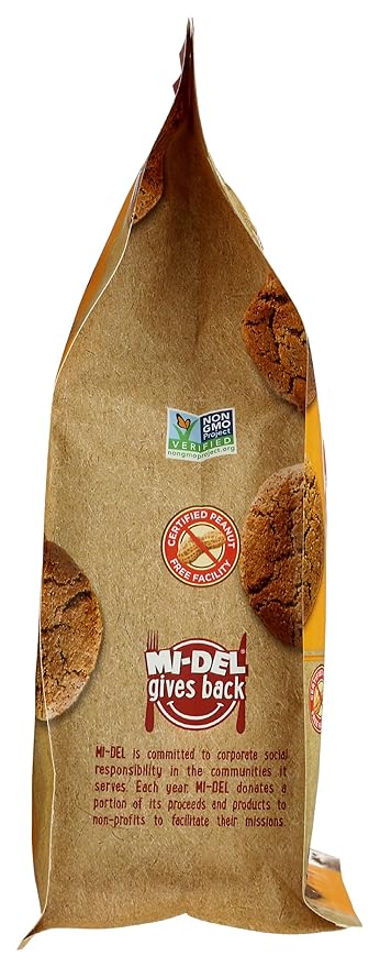 Mi-Del Cookies Ginger Flavored Snaps - Non GMO Certified, 0g Trans Fat Swedish Ginger Snaps Cookies