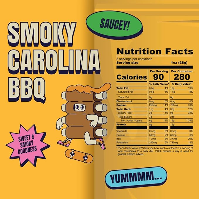Louisville Vegan Jerky Co. Variety Bundle Vegan Jerky 3 oz. 6 pack (Smoky Carolina BBQ, Buffalo Hot