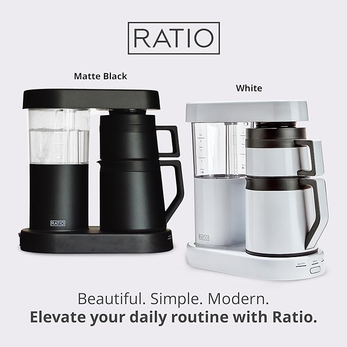 Ratio Six Series 2 Coffee Machine - Automatic Drip Coffee Maker - 1.25L/40oz - Brews 2-8 Cups