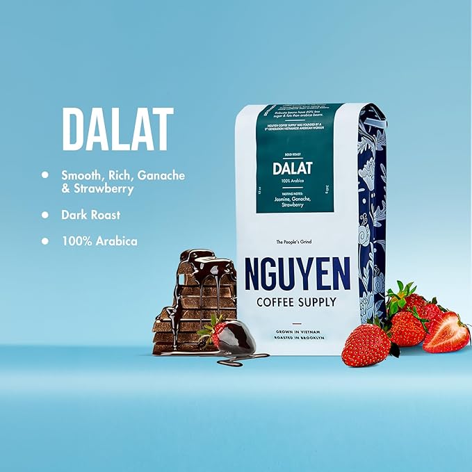 Nguyen Coffee Supply - Dalat Arabica: Dark Roast Premium Ground Coffee Beans, Vietnamese Single