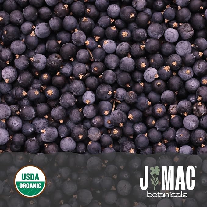 J MAC BOTANICALS, Organic Whole Juniper Berries, Certified Organic, juniper for herbal infusions
