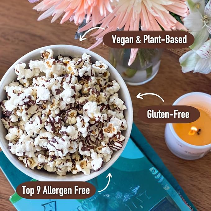 Safe + Fair Food Company Plant-Based Gourmet Chocolate Flavored Popcorn - Dark Chocolaty Drizzled
