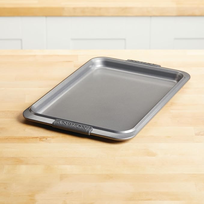 Anolon Advanced Nonstick Bakeware with Grips, Nonstick Cookie Sheet / Baking Sheet - 10 Inch x 15