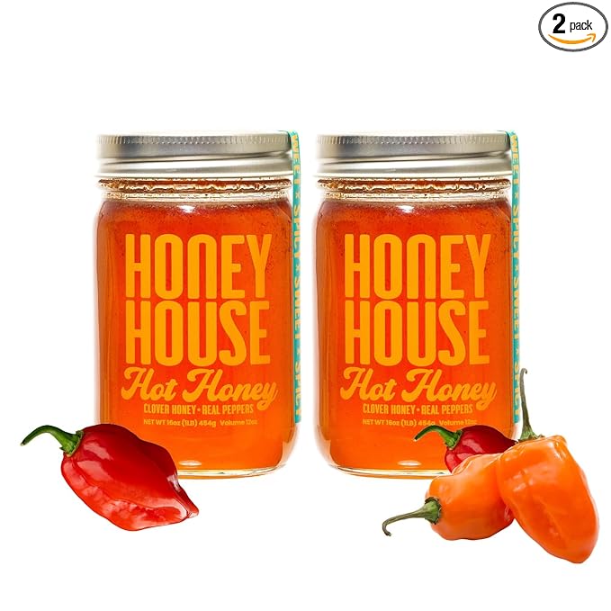 Honey House Hot Honey Premium Spicy Infused with Chili Peppers | 100% Natural with Natural Spices |