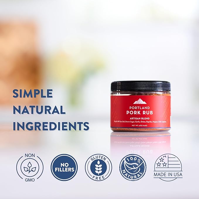 Portland Salt Co. Pork Rub BBQ Spice Blend: Signature All-Purpose Barbecue Seasoning - Sweet