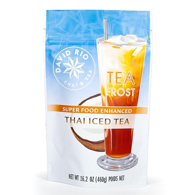 David Rio Thai Iced Tea Mix, 16.2 Oz, Black & Pu Erh Tea, Enhanced with Beta Carotene and MCT Oil