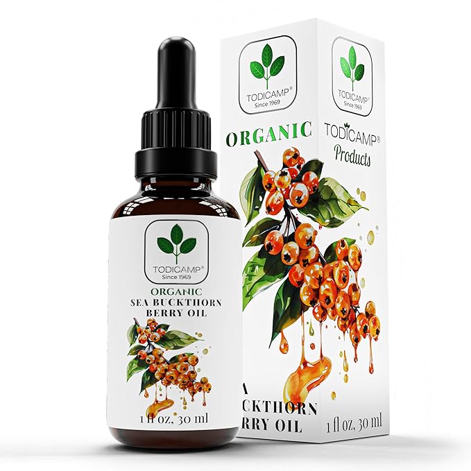 Organic Sea Buckthorn Oil - 1 fl oz Cold-Pressed Sea Buckthorn Berry Oil - Seabuckthorn for Face