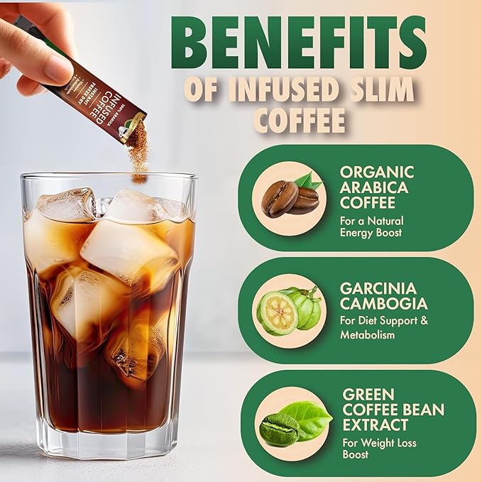 SOLLO Slim Infused Instant Coffee sticks (24 Servings) Weight Loss Healthy Body Support, Medium