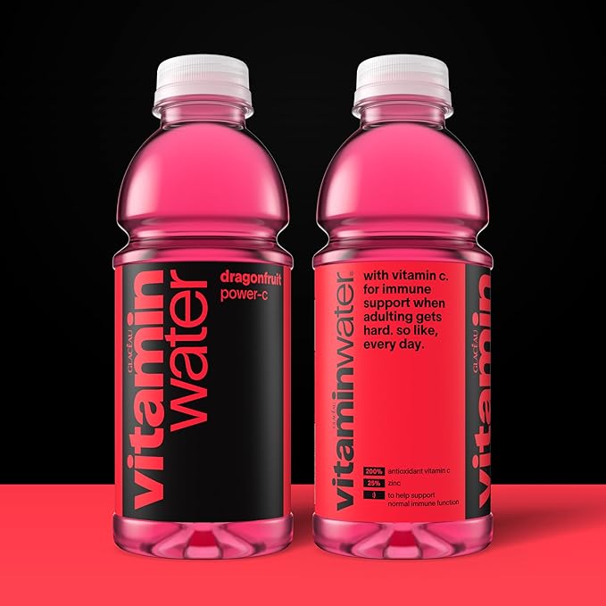 vitaminwater Power-C Dragonfruit Nutrient Enhanced Flavored Water Beverage, 20 fl oz Bottles, 12