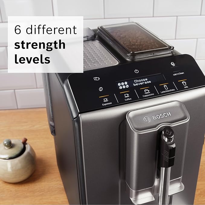 Bosch TIU20508 300 Series Fully Automatic Espresso Machine with Milk Express (in-cup frother), LCD