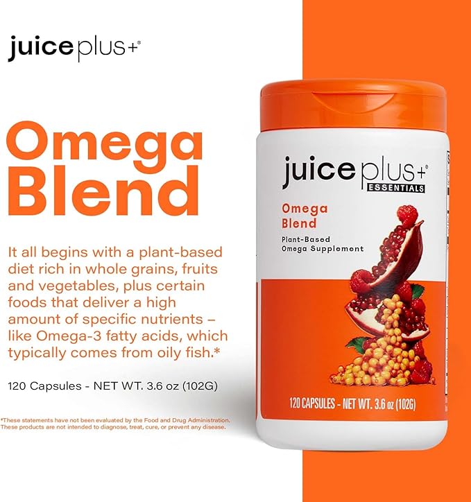 Juice Plus+ Omega Blend - Vegan, Fish-Less, No Aftertaste - Omega 3, 5, 6, 7 & 9 Fatty Acids from