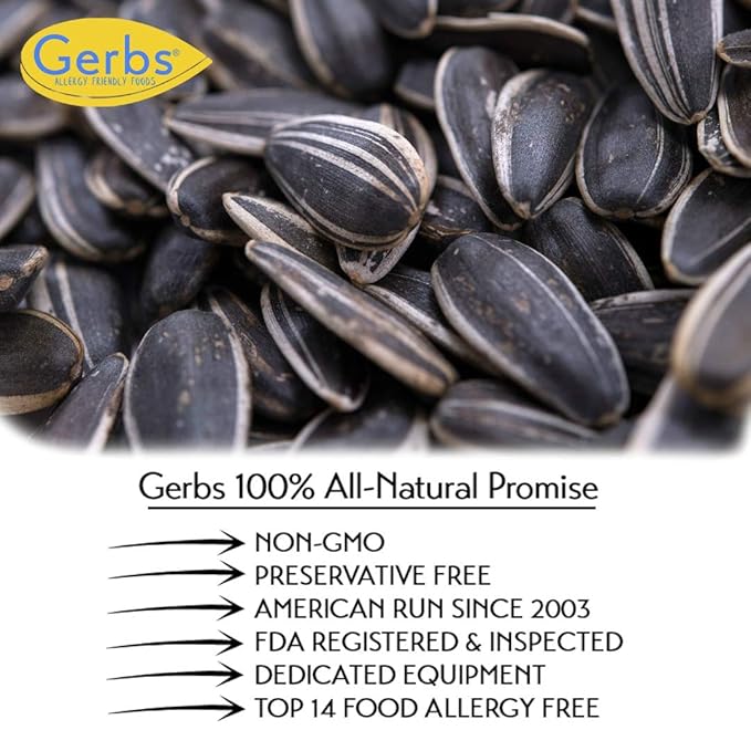 Gerbs Jumbo Lightly Sea Salted Whole Sunflower Seeds 14 oz. | Small Batch, No Additives, Resealable
