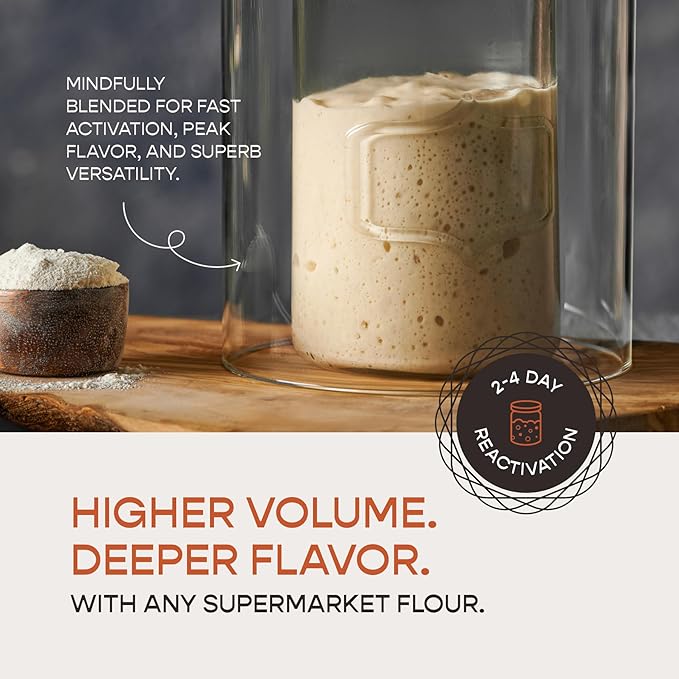 Dual-Flour Organic Sourdough Starter Culture - Fast-Activating Dehydrated Chips with Natural Wild