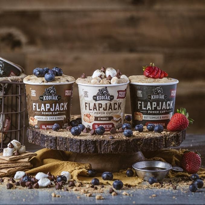 Kodiak Cakes Protein Pancake On The Go Flapjack Cups Mix; Buttermilk, Chocolate Chip, & S?셫ores