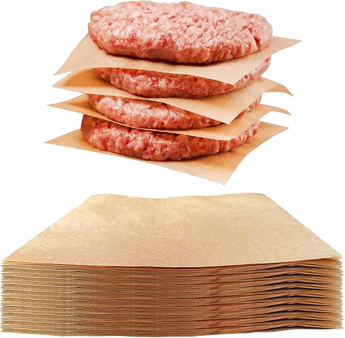 Hamburger Patty Paper Squares - burger paper 500 pieces, 5.5x5.5 in baking paper for burger press
